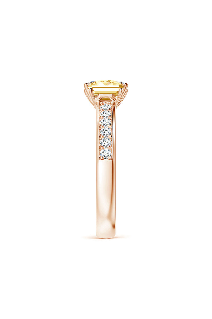 Natori Buy Orient Express Lab-Grown 14K Gold with White & Yellow Diamond Two Stone Ring in 14K Rose Gold Online