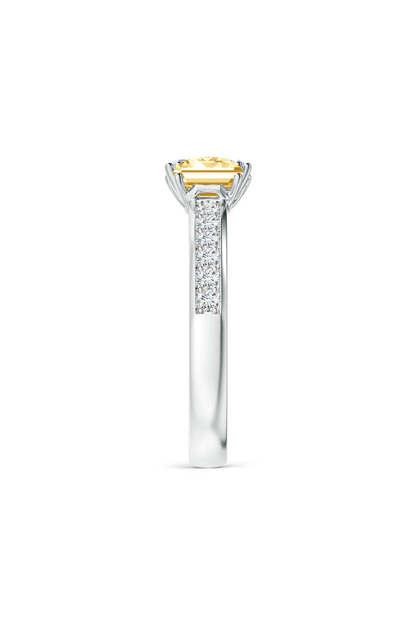 Natori Buy Orient Express Lab-Grown 14K Gold with White & Yellow Diamond Two Stone Ring in 14K White Gold Online