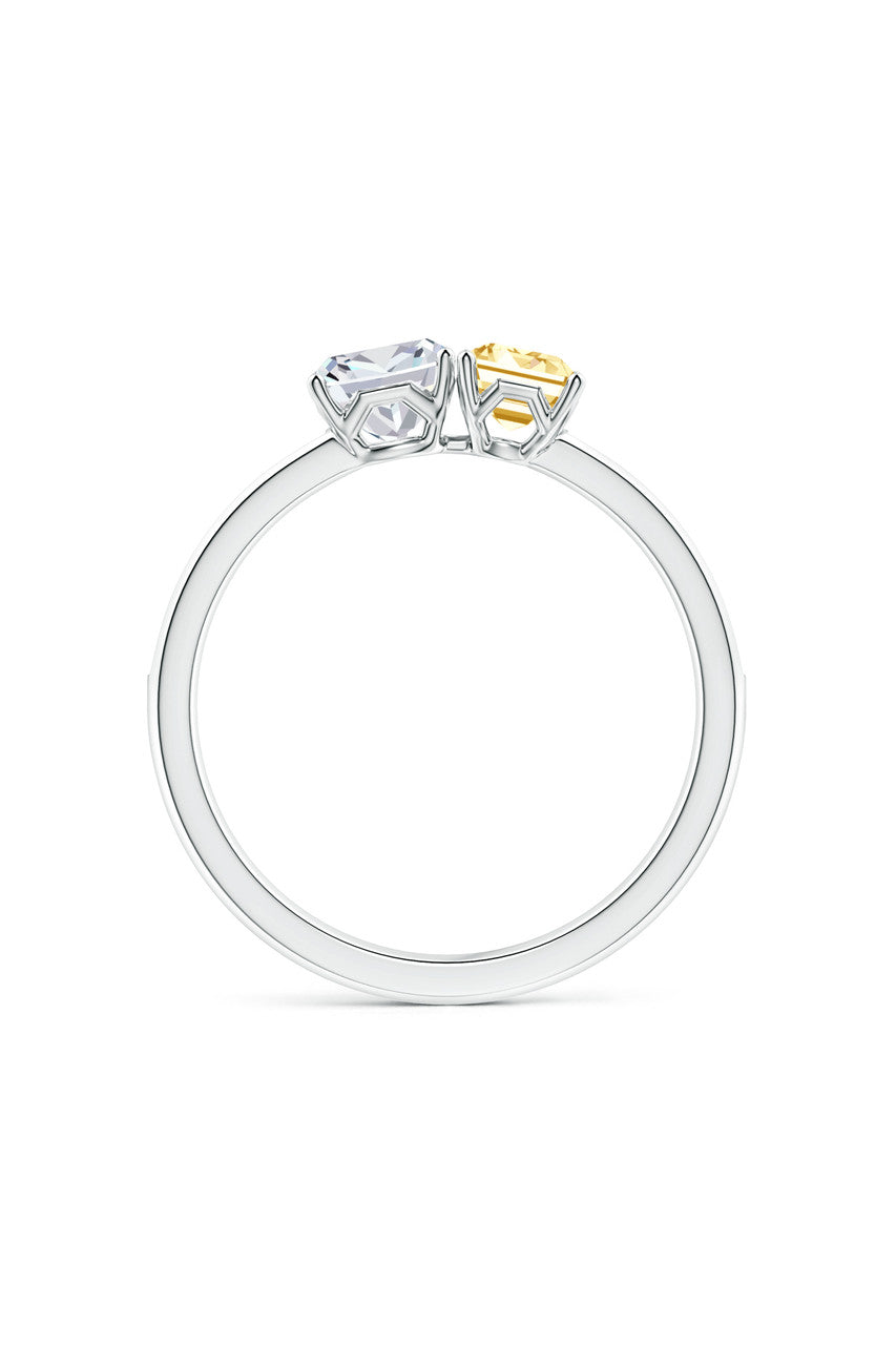 Natori Buy Orient Express Lab-Grown 14K Gold with White & Yellow Diamond Two Stone Ring in 14K White Gold Online