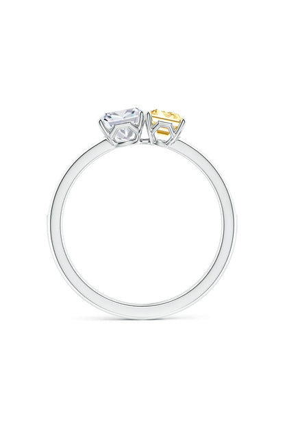 Natori Buy Orient Express Lab-Grown 14K Gold with White & Yellow Diamond Two Stone Ring in 14K White Gold Online