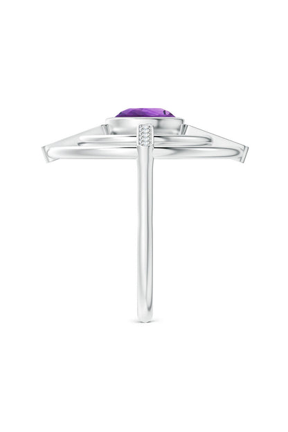 Natori Buy Infinity Concentric Circle 14K Gold and Amethyst Ring in 14K White Gold Online