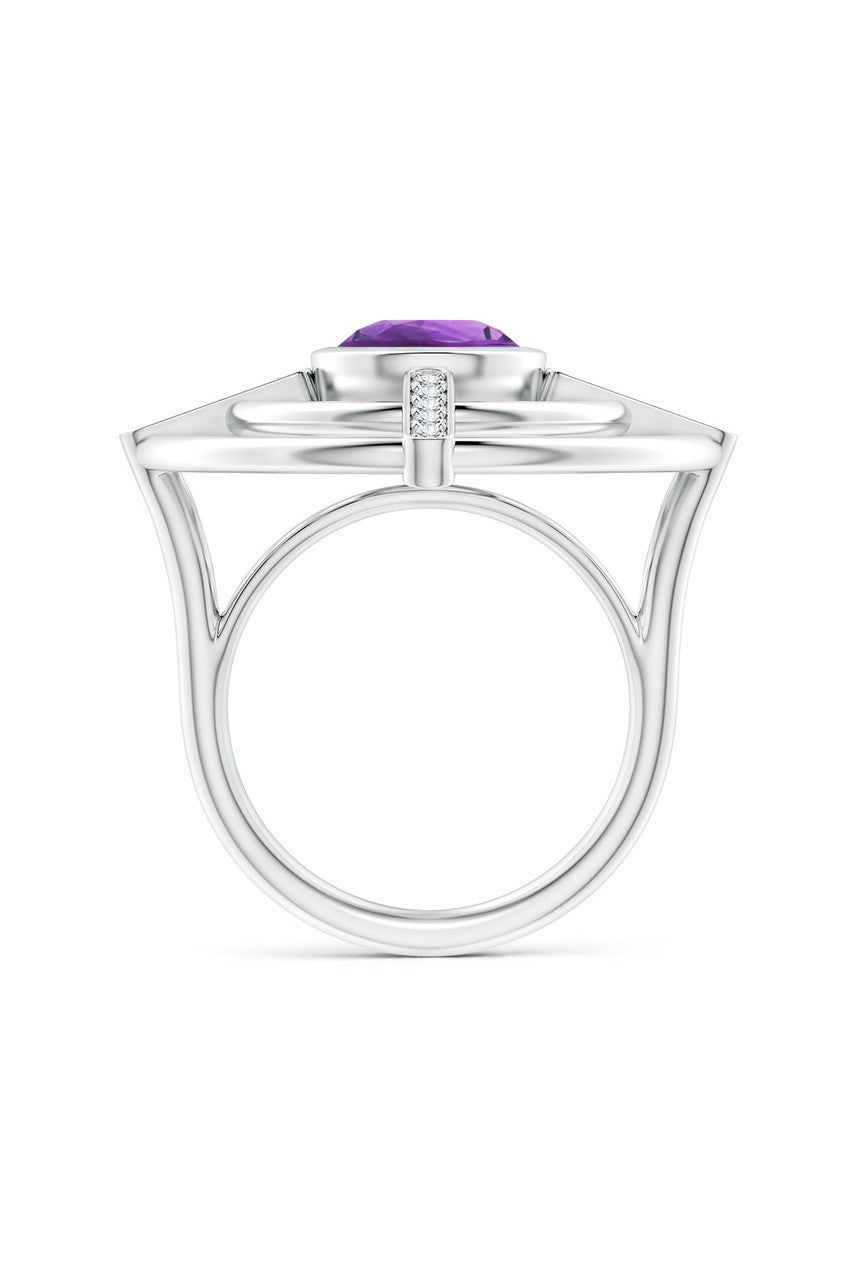Natori Buy Infinity Concentric Circle 14K Gold and Amethyst Ring in 14K White Gold Online