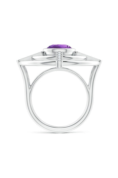 Natori Buy Infinity Concentric Circle 14K Gold and Amethyst Ring in 14K White Gold Online
