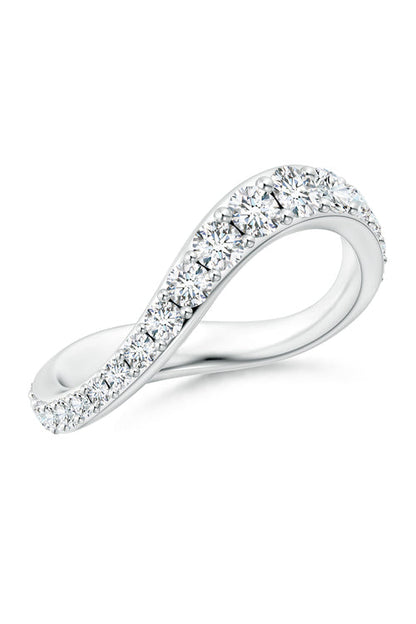 Natori Buy Shangri-La Brushstroke 14K Gold and Diamond Full Eternity Stacking Ring in 14K White Gold Online