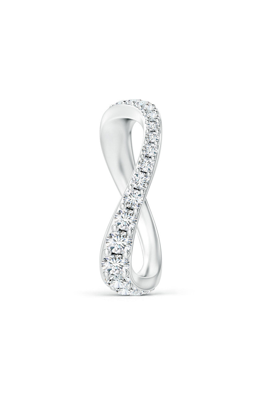 Natori Buy Shangri-La Brushstroke 14K Gold and Diamond Full Eternity Stacking Ring in 14K White Gold Online