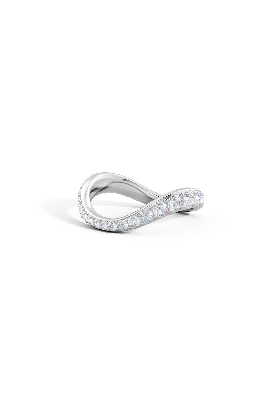 Natori Buy Shangri-La Brushstroke 14K Gold and Diamond Full Eternity Stacking Ring in 14K White Gold Online