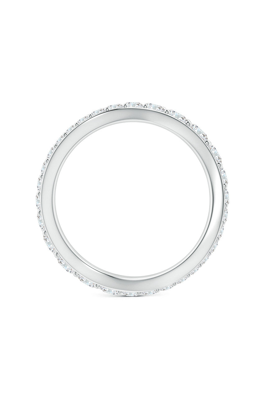 Natori Buy Shangri-La Brushstroke 14K Gold and Diamond Full Eternity Stacking Ring in 14K White Gold Online