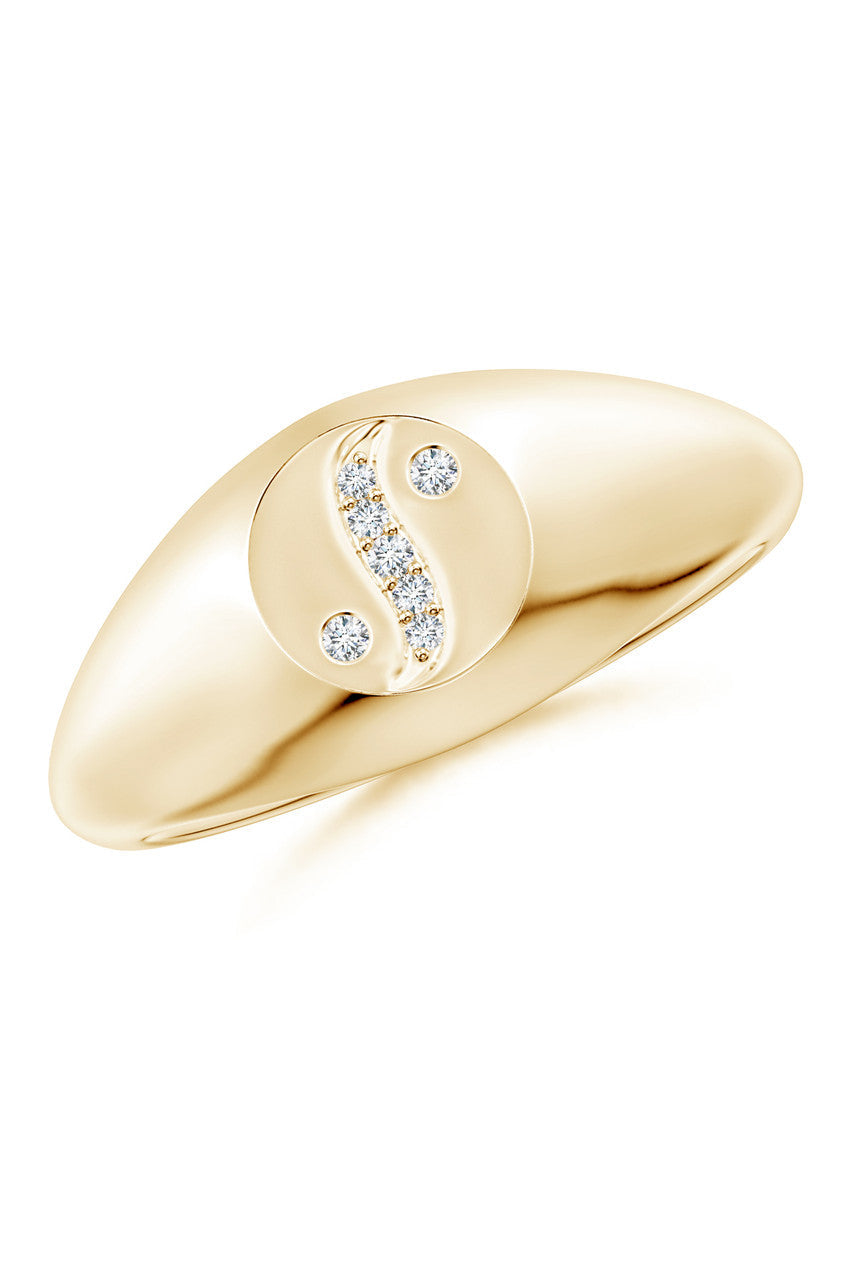 Natori Buy Shangri-La Yin-Yang 14K Gold and Diamond Signet Ring in 14K Yellow Gold Online