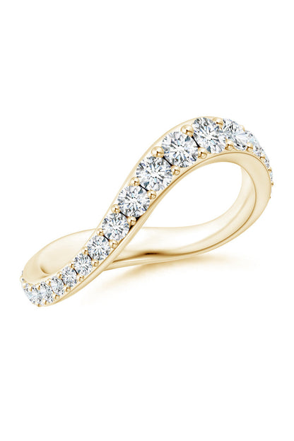 Natori Buy Shangri-La Brushstroke 14K Gold and Diamond Full Eternity Stacking Ring in 14K Yellow Gold Online