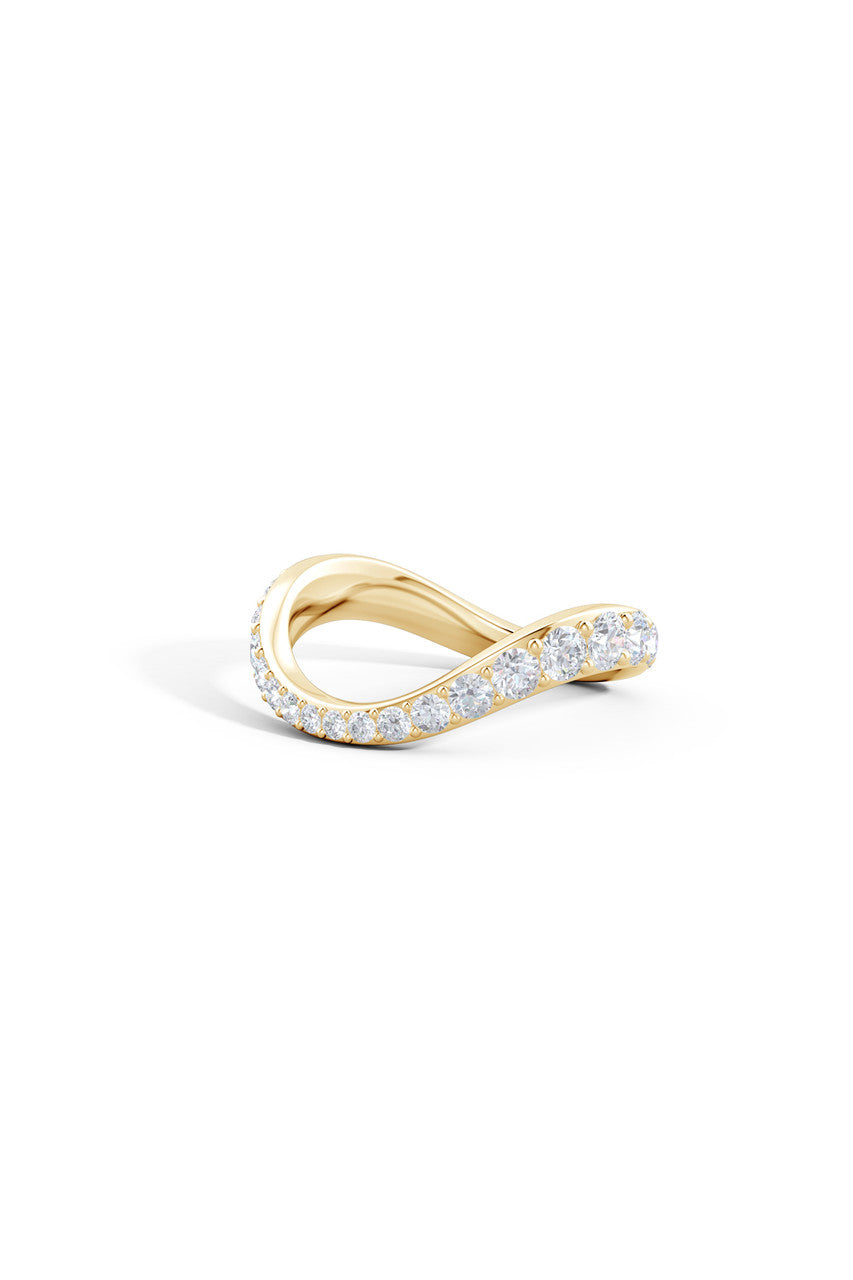 Natori Buy Shangri-La Brushstroke 14K Gold and Diamond Full Eternity Stacking Ring in 14K Yellow Gold Online