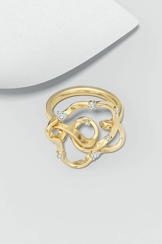 Natori Buy Sakura 14k Scattered Diamond Ring in 14K Yellow Gold Online