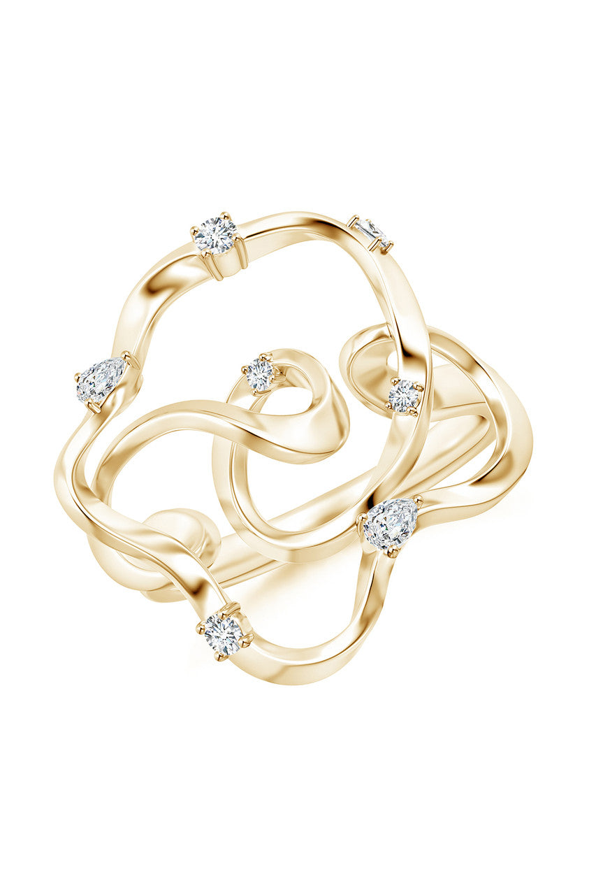 Natori Buy Sakura 14k Scattered Diamond Ring in 14K Yellow Gold Online