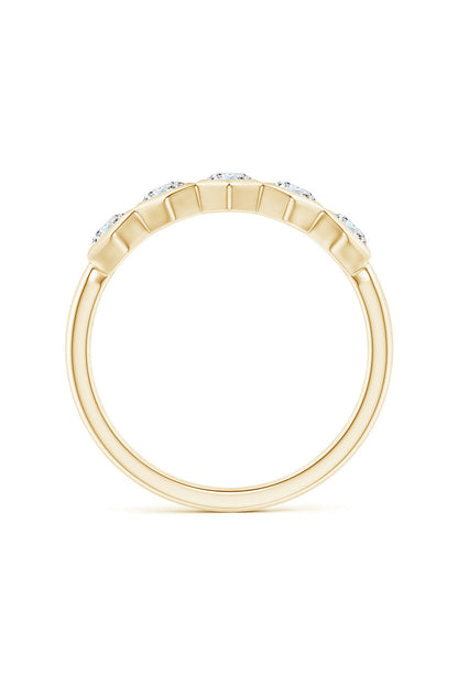 Natori Buy Indochine 14k Hexagon 5-DiamondStacking Ring in 14K Yellow Gold Online
