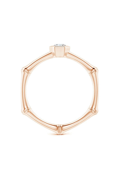 Natori Buy Indochine 14k Hex Frame Diamond Solitaire Bamboo Ring in 14K Rose Gold Online
