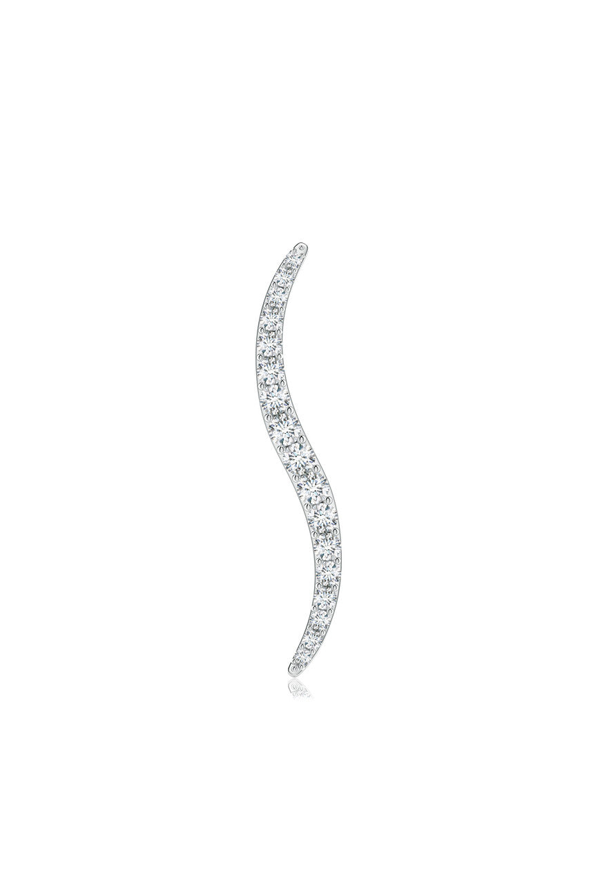 Natori Buy Shangri-La Brushstroke 14k Gold and Diamond Brooch in 14K White Gold Online