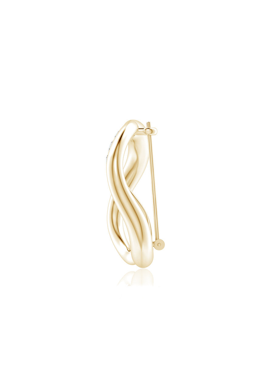 Natori Buy Shangri-La Yin-Yang 14K Gold and Diamond Brooch in 14K Yellow Gold Online