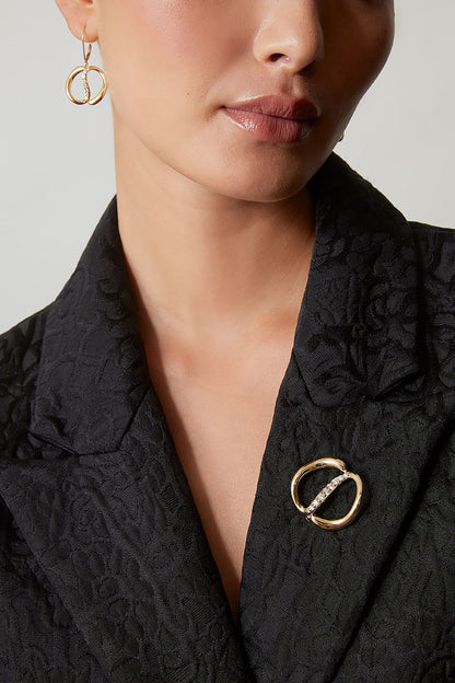 Natori Buy Shangri-La Yin-Yang 14K Gold and Diamond Brooch in 14K Yellow Gold Online