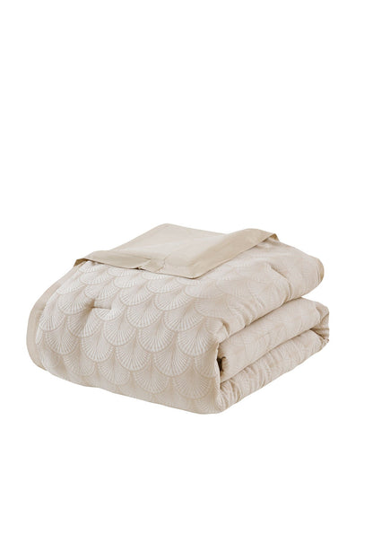 Natori Ogee Fan Jacquard 3 Piece Comforter Mini Set