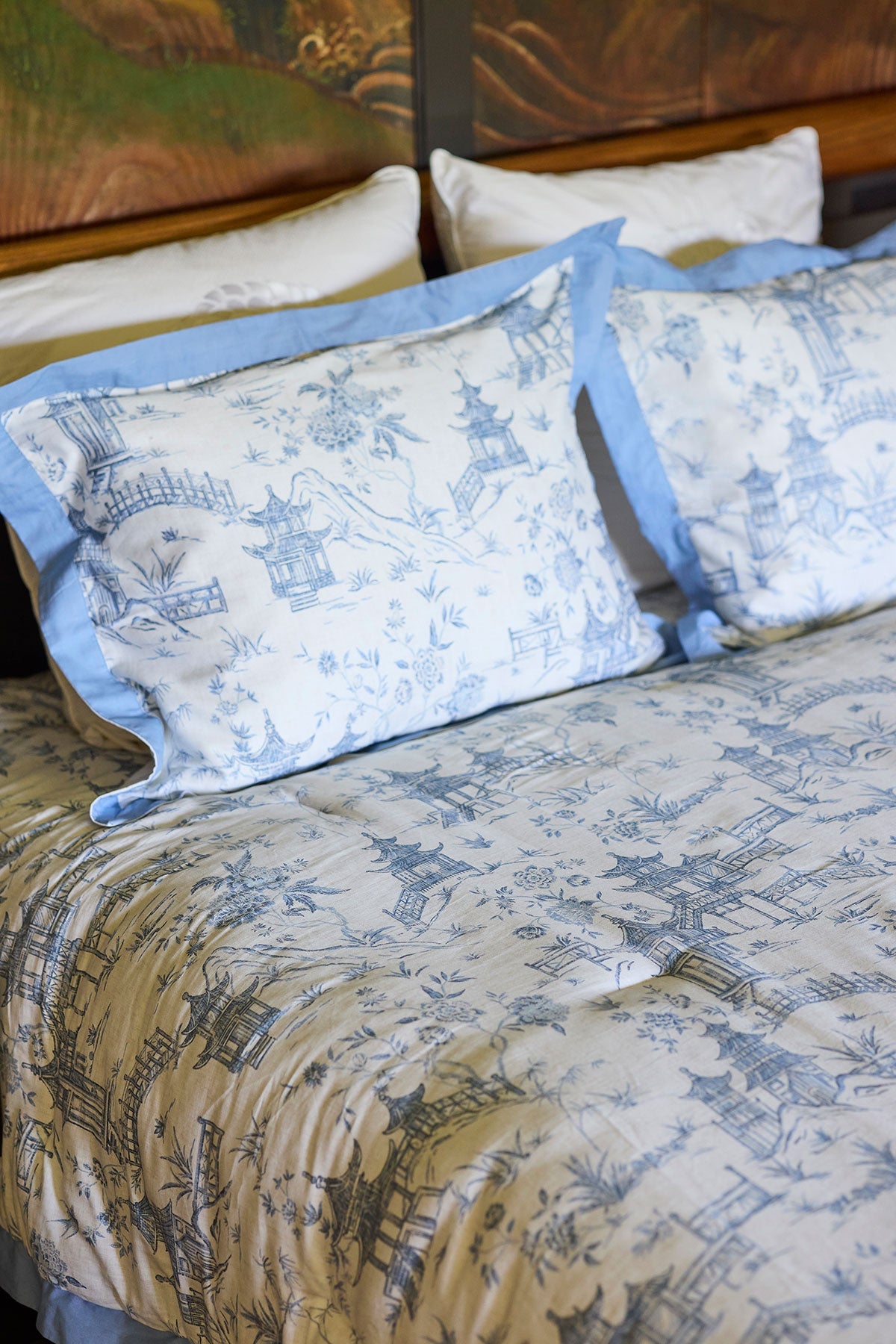 Natori Village Toile 3 Piece Comforter Mini Set