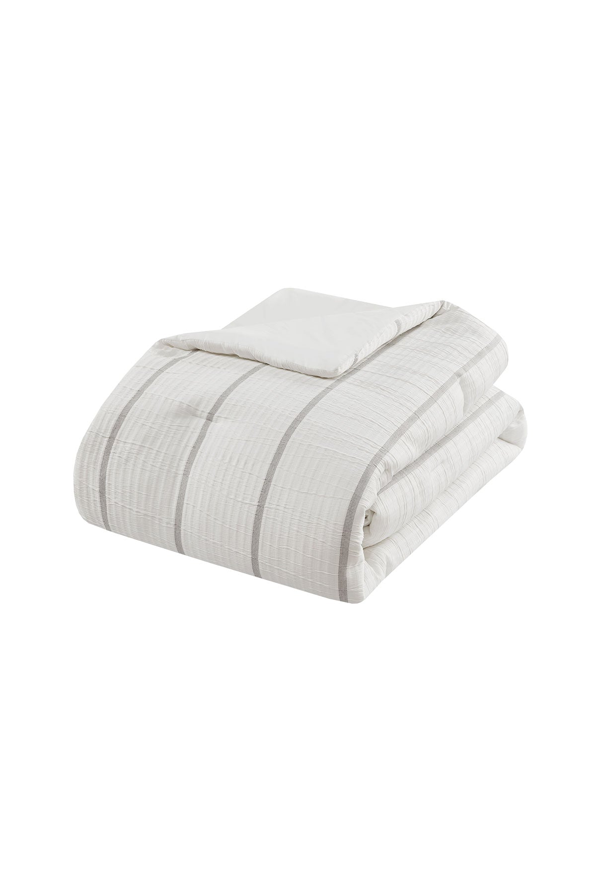 Natori Buy Naru 4 Piece Jacquard Stripe Comforter Mini Set in Ivory/Gray Online