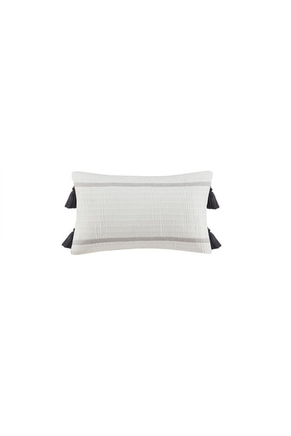 Natori Buy Naru 4 Piece Jacquard Stripe Comforter Mini Set in Ivory/Gray Online