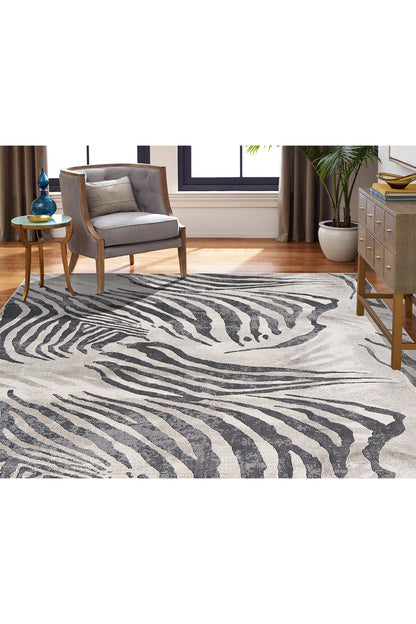 Natori Buy Serengeti- Charcoal Zebra Rug in Grey Online