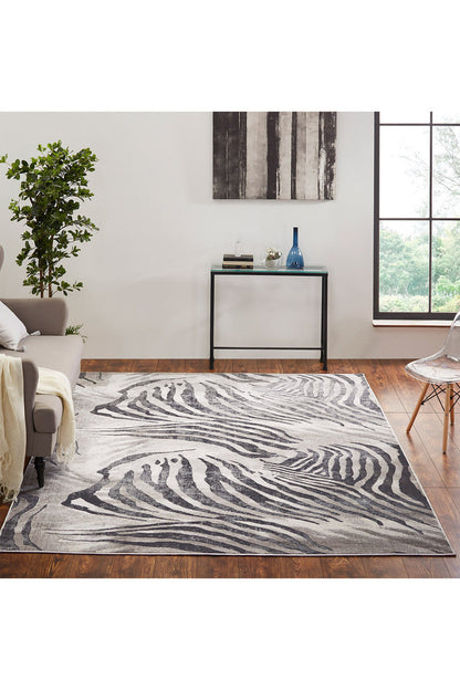 Natori Buy Serengeti- Charcoal Zebra Rug in Grey Online