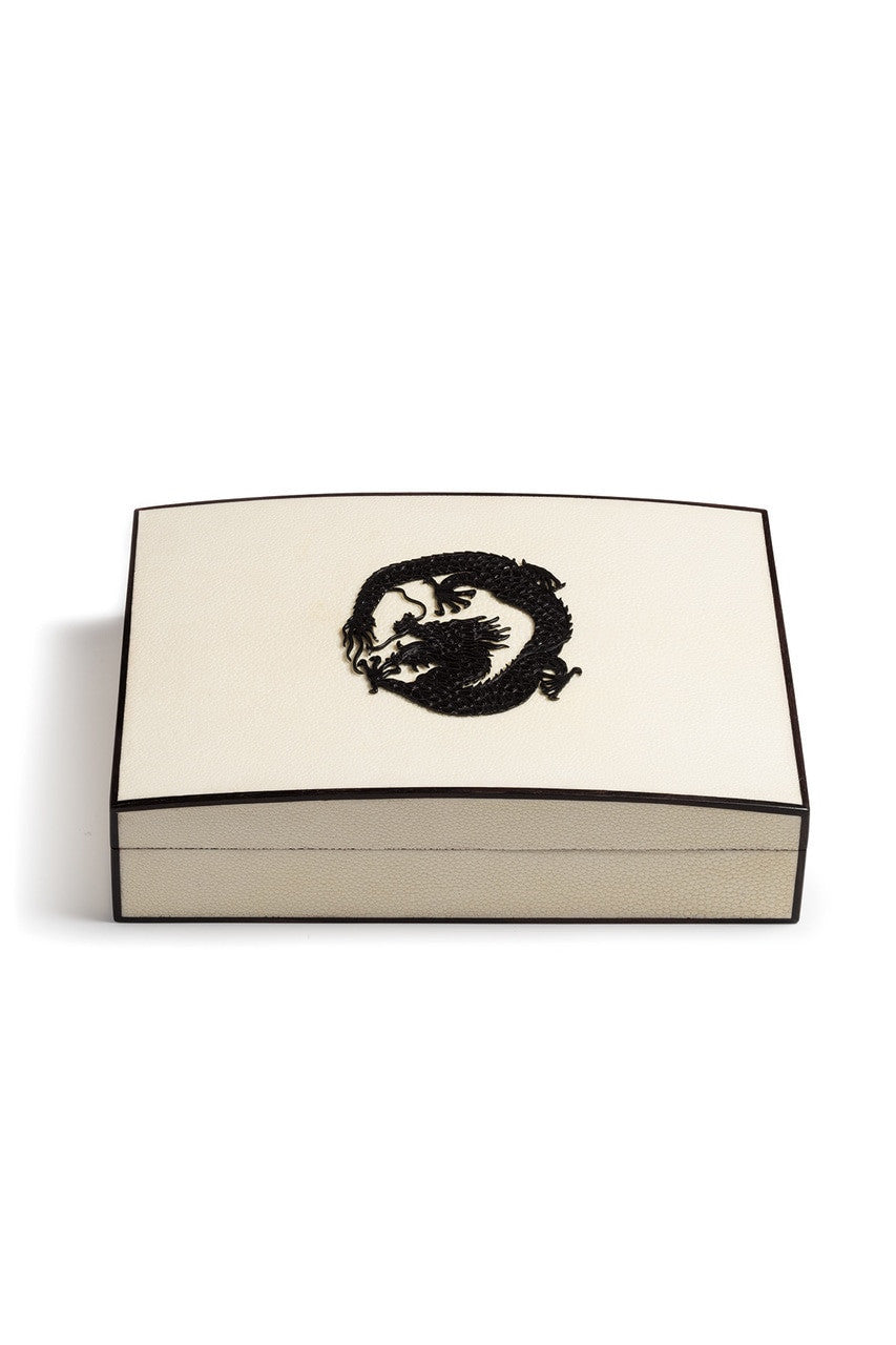 Natori Buy Shagreen Dragon Box in White W/ Black Online