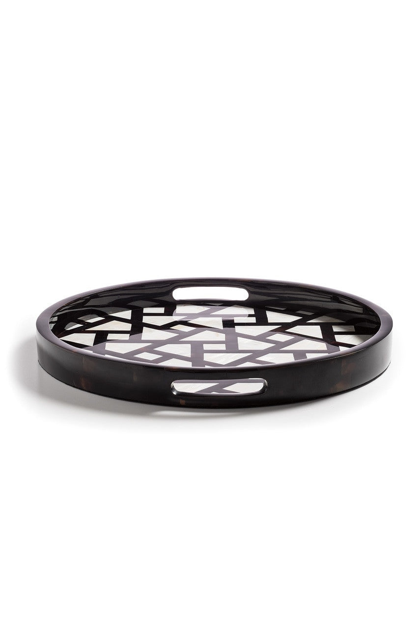 Natori Buy Mindoro Circle Tray in Black & White Online