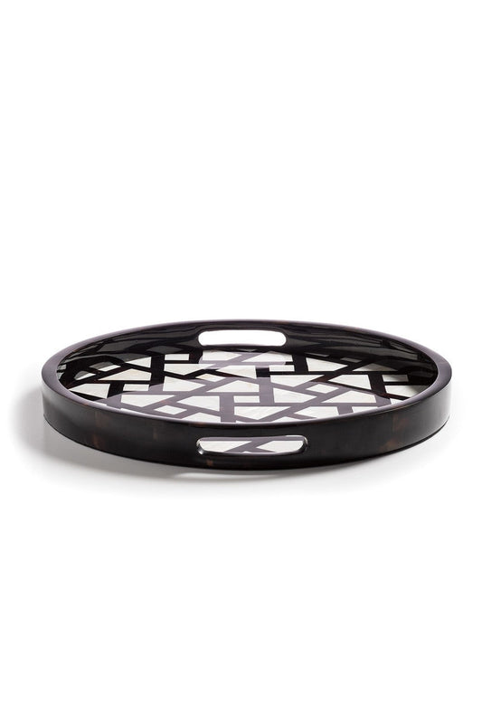 Natori Buy Mindoro Circle Tray in Black & White Online