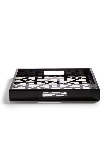 Natori Buy Mindoro Square Tray in Black & White Online