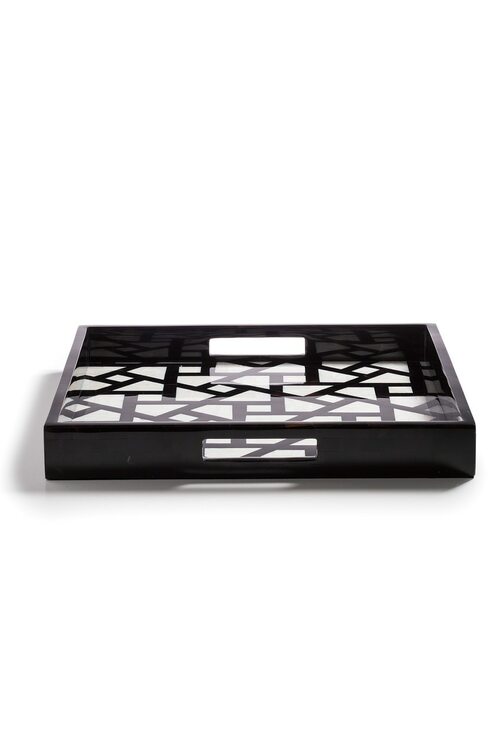 Natori Buy Mindoro Square Tray in Black & White Online