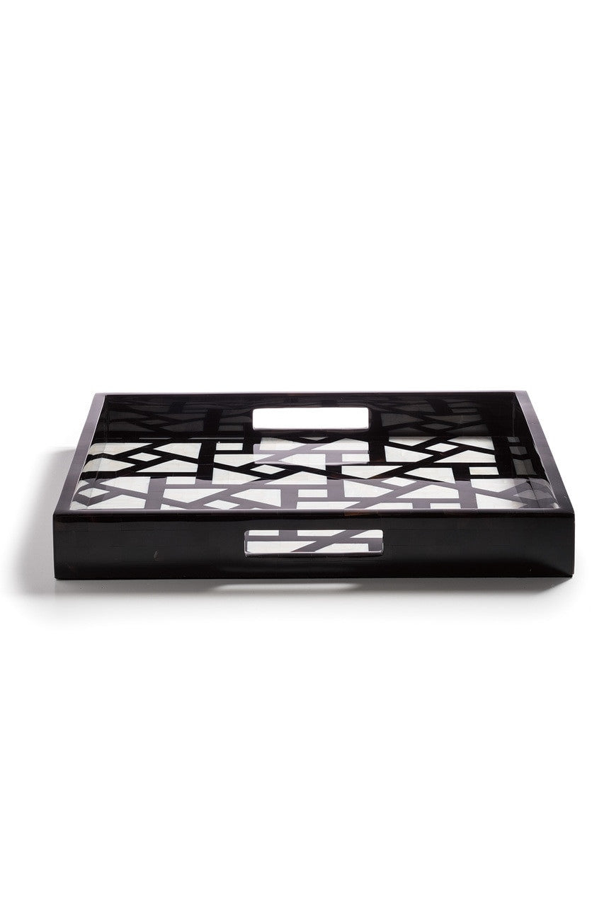 Natori Buy Mindoro Square Tray in Black & White Online