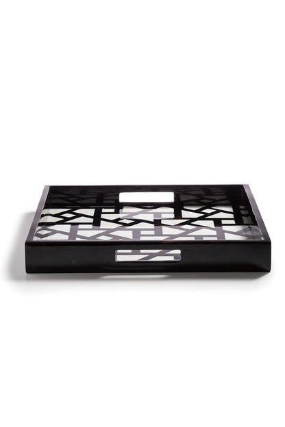 Natori Buy Mindoro Square Tray in Black & White Online