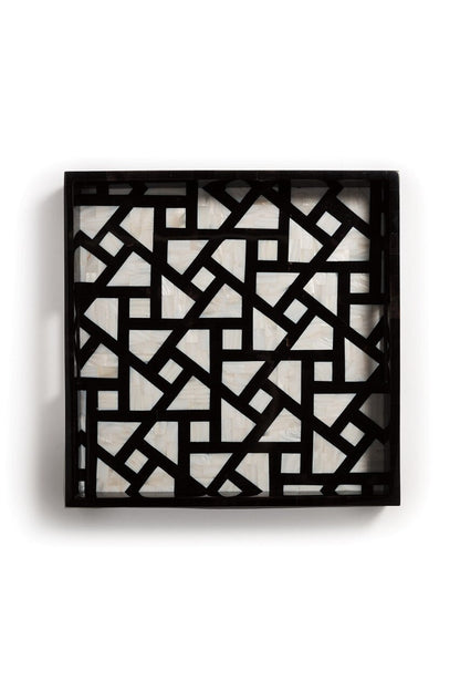 Natori Buy Mindoro Square Tray in Black & White Online