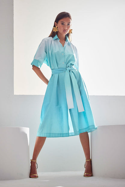 Natori Akari Cotton Belted Dress