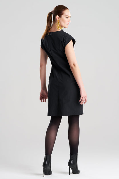 Natori Taffeta Asymmetric Draped Dress