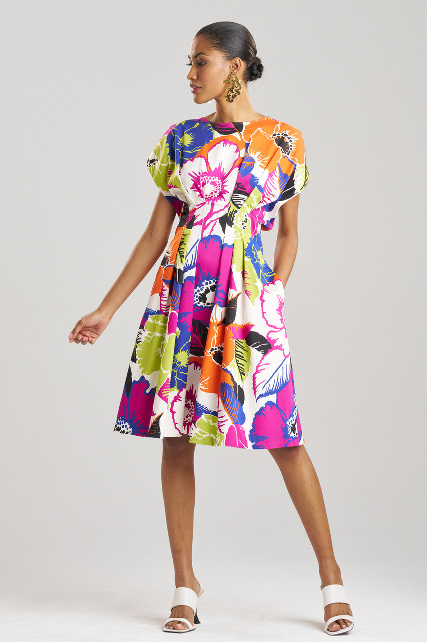Natori Buy Cote D'Azur Cotton Chino Fit & Flare Pleated Dress in Multi Online