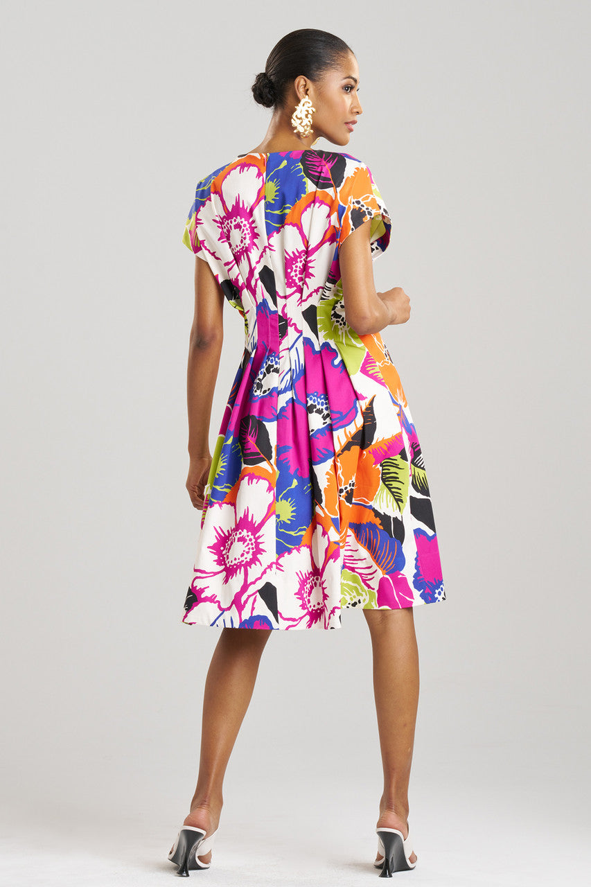 Natori Buy Cote D'Azur Cotton Chino Fit & Flare Pleated Dress in Multi Online