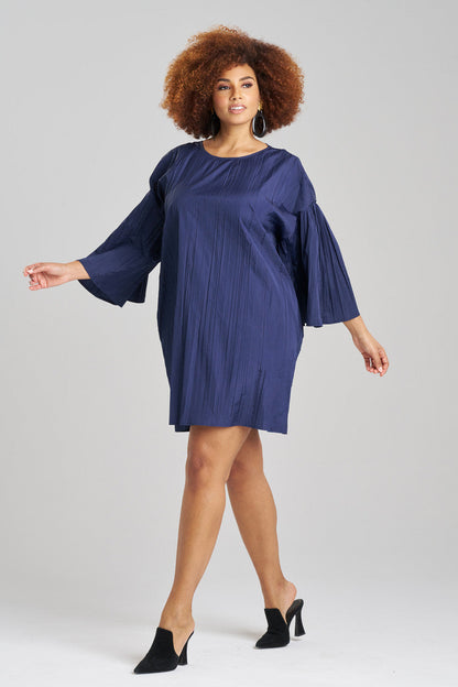 Natori Buy Taffeta Plisse Dress in Midnight Navy Online
