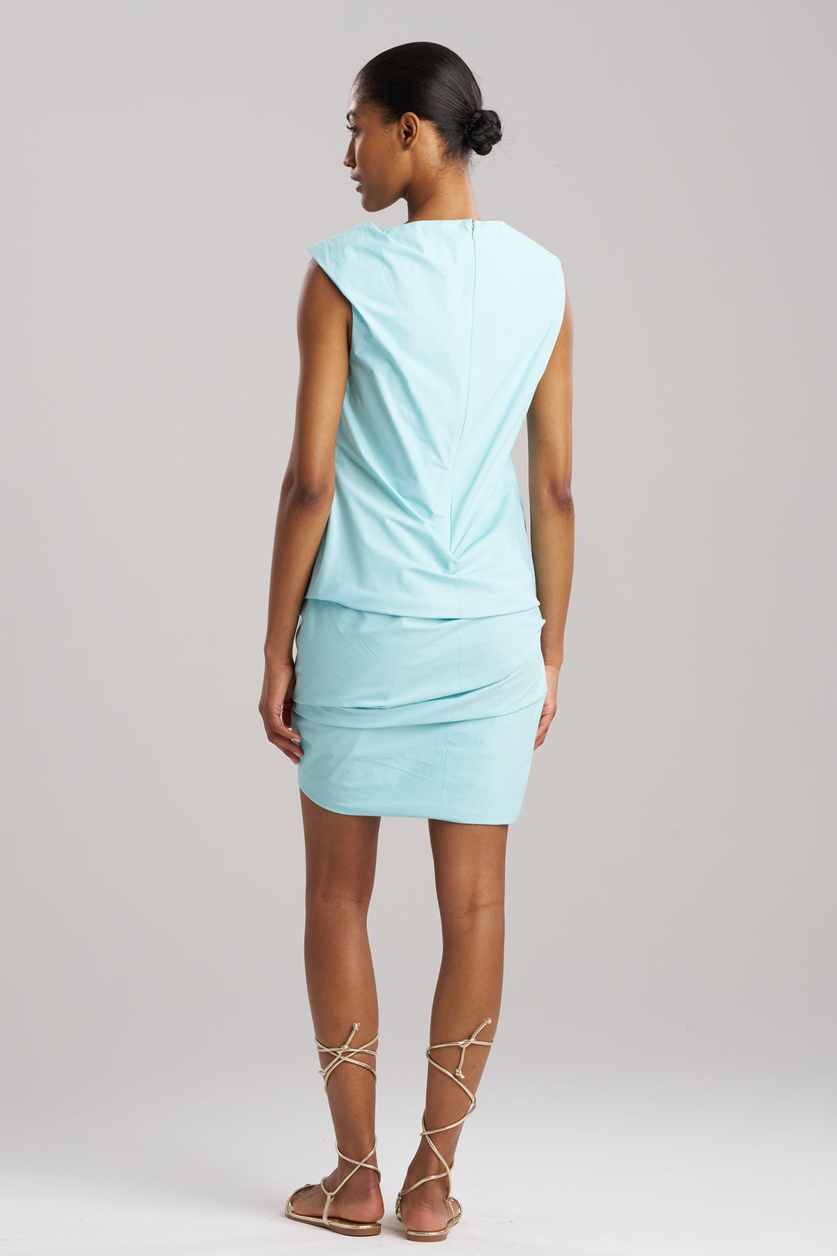 Natori Techno Poplin Asymmetrical Origami Dress