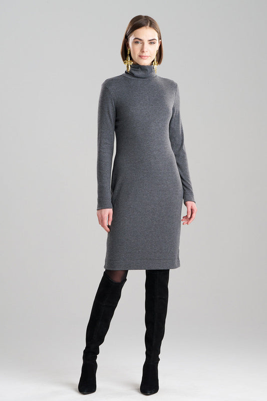 Natori Buy Layering Jersey Turtleneck Dress in Charcoal Online