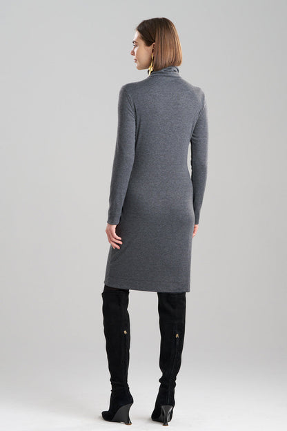 Natori Buy Layering Jersey Turtleneck Dress in Charcoal Online