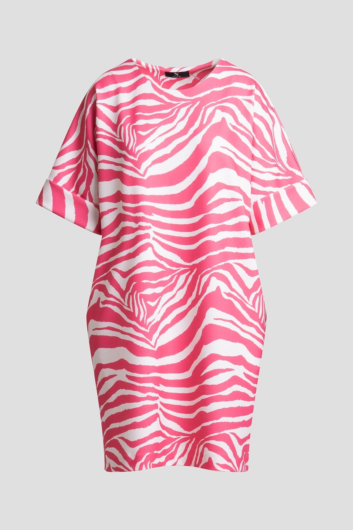 Natori Zebra Knit Crepe T-Shirt Dress