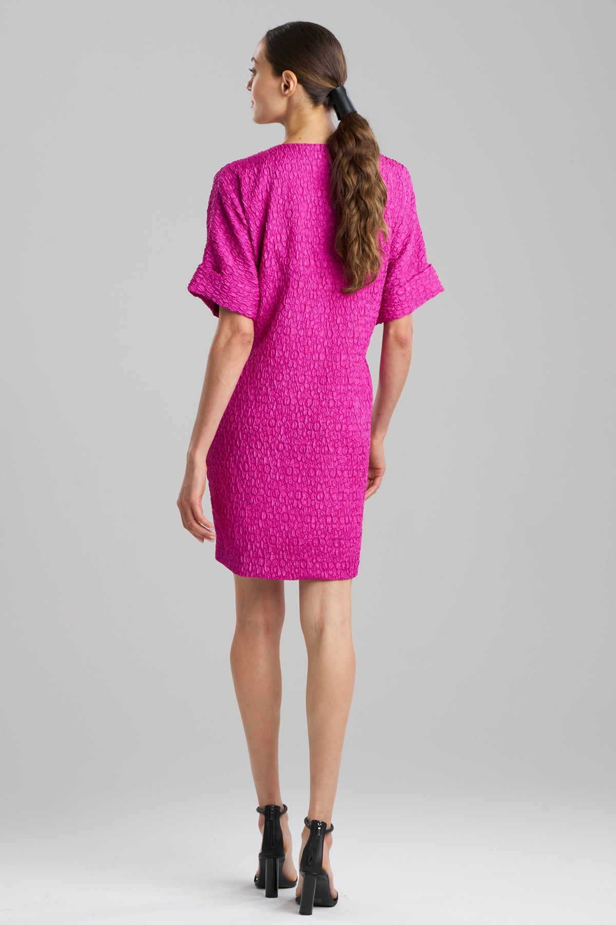 Natori Floral Crinkle Jacquard T-Shirt Dress