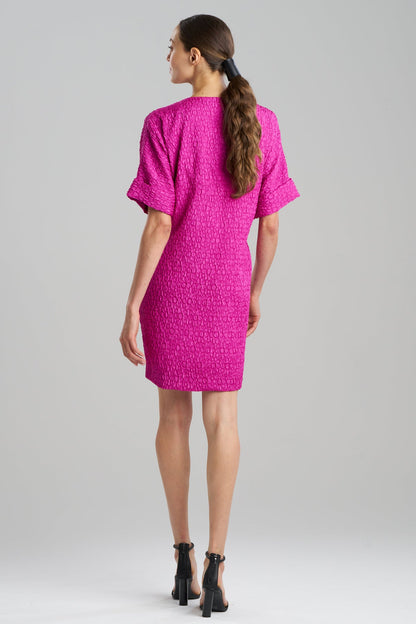Natori Floral Crinkle Jacquard T-Shirt Dress