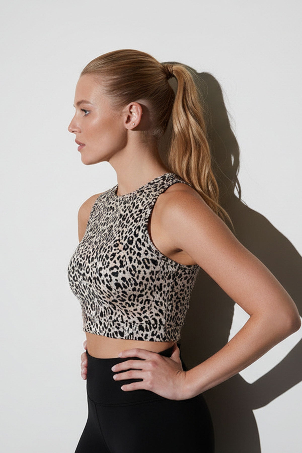 Natori Buy Getaway Crop Halter Jacqaurd Top in Natural Black Online