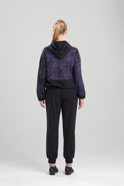 Natori Buy Interlocked Full Zip Hoodie in Purple Black Online