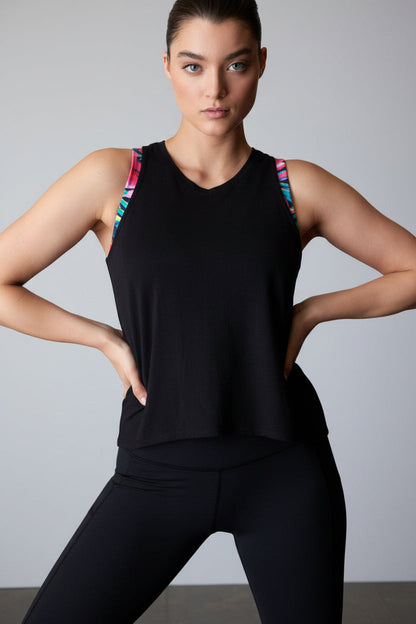 Natori Buy Layering Elements High Low Tank in Black Online
